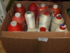 Box Containing Twelve Assorted Cones of Thread
