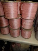 Six Rolls of Pink & Gold Braided Ribbon