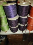 Six Rolls of Purple, Lilac & Silver Ribbon