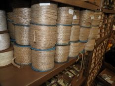Six Rolls of Cream & Gold Braided Ribbon