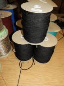 Six Rolls of Black Drawstring Cord