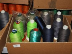 Box Containing Twelve Assorted Cones of Thread