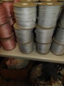 Six Rolls of Silver Braided Ribbon