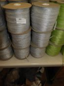 Six Rolls of Silver Braided Ribbon