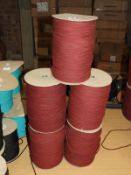 Five Rolls of Burgundy Drawstring Cord