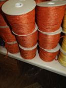 Six Rolls of Orange & Silver Braided Ribbon