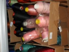 Box Containing Twelve Assorted Cones of Thread