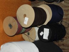 Six Rolls of Assorted Lace Ribbon and Braided Thre