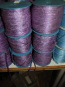 Six Rolls of Purple & Silver Braided Ribbon