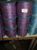 Six Rolls of Purple & Silver Braided Ribbon