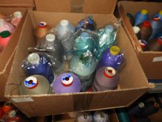 Box Containing Twelve Assorted Cones of Thread