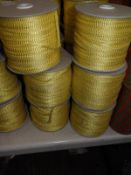 Six Rolls of Yellow & Silver Braided Ribbon