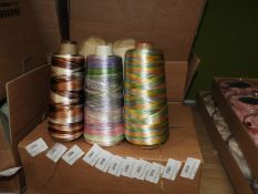 Five Cones of Multicoloured Thread (~2500m Total)