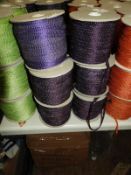 Six Rolls of Purple, Lilac & Silver Ribbon