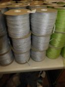 Six Rolls of Silver Braided Ribbon
