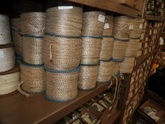 Six Rolls of Cream & Gold Braided Ribbon