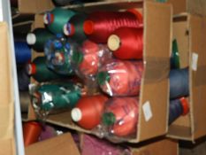 Box Containing Twelve Assorted Cones of Thread