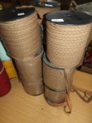 Six Rolls of Brown Braided Ribbon
