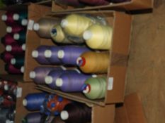 Box Containing Twelve Cones of Assorted Threads