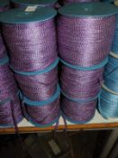 Six Rolls of Purple & Silver Braided Ribbon