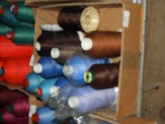 Box Containing Twelve Cones of Assorted Threads