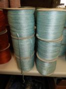 Six Rolls of Pale Blue Braided Ribbon
