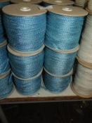 Six Rolls of Blue & Silver Braided Ribbon