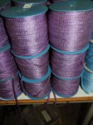 Six Rolls of Purple & Silver Braided Ribbon
