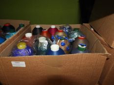 Box Containing Twelve Assorted Cones of Thread