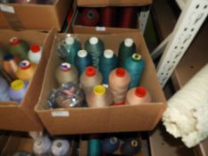 Box Containing Twelve Assorted Cones of Thread