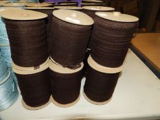 Six Rolls of Brown Lace Edging