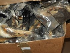 Box Containing Assorted Feather and Other Decorati