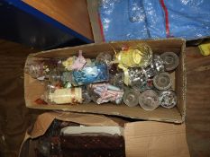 Box of Mixed Haberdashery Items in Sweet Jars