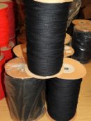 Three Rolls of Black Drawstring Cord
