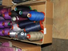 Box Containing Twelve Cones of Assorted Threads