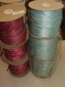 Three Rolls of Pink and Three Rolls of Blue Braide