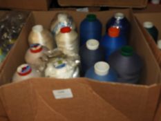 Box Containing Twelve Assorted Cones of Thread