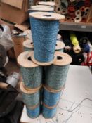 Seven Rolls of Blue Glitter Machine Knitting Wool