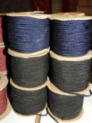 Six Rolls of Navy Blue Braid
