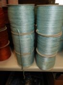 Six Rolls of Pale Blue Braided Ribbon