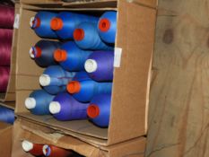 Box Containing Twelve Assorted Cones of Thread