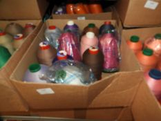 Box Containing Twelve Assorted Cones of Thread