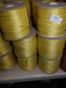 Six Rolls of Yellow & Silver Braided Ribbon