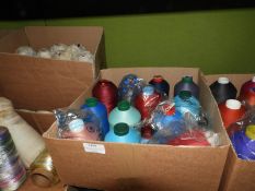 Box Containing Twelve Assorted Cones of Thread