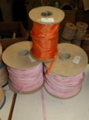Nine Rolls of Glitter Thread (3x Purple, 3x White,