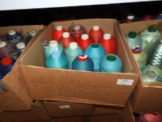 Box Containing Twelve Assorted Cones of Thread