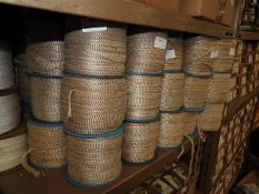 Six Rolls of Cream & Gold Braided Ribbon