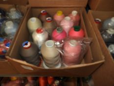 Box Containing Twelve Assorted Cones of Thread