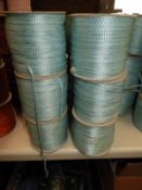 Six Rolls of Pale Blue Braided Ribbon