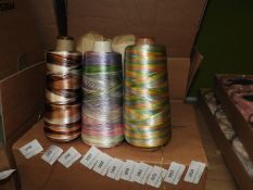 Five Cones of Multicoloured Thread (~2500m Total)